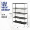 imageSafeRacks  NSF Certified Storage Shelves Zinc Heavy Duty Steel Wire Unit with Adjustable Feet Garage or Bakers Rack Kitchen Pantry Shelf  14quotx30quotx60quot 5Tier SilverBlack