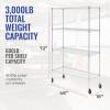 imageSafeRacks  NSF Certified Storage Shelves Zinc Heavy Duty Steel Wire Unit with Adjustable Feet Garage or Bakers Rack Kitchen Pantry Shelf  14quotx30quotx60quot 5Tier SilverSilver