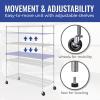 imageSafeRacks  NSF Certified Storage Shelves Zinc Heavy Duty Steel Wire Unit with Adjustable Feet Garage or Bakers Rack Kitchen Pantry Shelf  14quotx30quotx60quot 5Tier SilverSilver