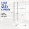 imageSafeRacks  NSF Certified Storage Shelves Zinc Heavy Duty Steel Wire Unit with Adjustable Feet Garage or Bakers Rack Kitchen Pantry Shelf  14quotx30quotx60quot 5Tier SilverSilver