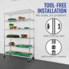 imageSafeRacks  NSF Certified Storage Shelves Zinc Heavy Duty Steel Wire Unit with Adjustable Feet Garage or Bakers Rack Kitchen Pantry Shelf  14quotx30quotx60quot 5Tier SilverSilver