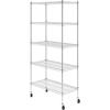 imageSafeRacks  NSF Certified Storage Shelves Zinc Heavy Duty Steel Wire Unit with Adjustable Feet Garage or Bakers Rack Kitchen Pantry Shelf  14quotx30quotx60quot 5Tier SilverSilver