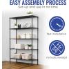 imageSafeRacks  NSF Certified Storage Shelves Zinc Heavy Duty Steel Wire Unit with Adjustable Feet Garage or Bakers Rack Kitchen Pantry Shelf  14quotx30quotx60quot 5Tier SilverBlack