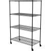 imageSafeRacks  NSF Certified Storage Shelves Zinc Heavy Duty Steel Wire Unit with Adjustable Feet Garage or Bakers Rack Kitchen Pantry Shelf  14quotx30quotx60quot 5Tier SilverBlack