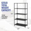 imageSafeRacks  NSF Certified Storage Shelves Zinc Heavy Duty Steel Wire Unit with Adjustable Feet Garage or Bakers Rack Kitchen Pantry Shelf  14quotx30quotx60quot 5Tier SilverBlack
