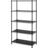 imageSafeRacks  NSF Certified Storage Shelves Zinc Heavy Duty Steel Wire Unit with Adjustable Feet Garage or Bakers Rack Kitchen Pantry Shelf  14quotx30quotx60quot 5Tier SilverBlack