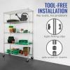 imageSafeRacks  NSF Certified Storage Shelves Zinc Heavy Duty Steel Wire Unit with Adjustable Feet Garage or Bakers Rack Kitchen Pantry Shelf  14quotx30quotx60quot 5Tier SilverSilver