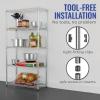 imageSafeRacks  NSF Certified Storage Shelves Zinc Heavy Duty Steel Wire Unit with Adjustable Feet Garage or Bakers Rack Kitchen Pantry Shelf  14quotx30quotx60quot 5Tier SilverSilver