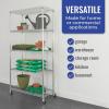 imageSafeRacks  NSF Certified Storage Shelves Zinc Heavy Duty Steel Wire Unit with Adjustable Feet Garage or Bakers Rack Kitchen Pantry Shelf  14quotx30quotx60quot 5Tier SilverSilver