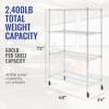 imageSafeRacks  NSF Certified Storage Shelves Zinc Heavy Duty Steel Wire Unit with Adjustable Feet Garage or Bakers Rack Kitchen Pantry Shelf  14quotx30quotx60quot 5Tier SilverSilver