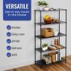 imageSafeRacks  NSF Certified Storage Shelves Zinc Heavy Duty Steel Wire Unit with Adjustable Feet Garage or Bakers Rack Kitchen Pantry Shelf  14quotx30quotx60quot 5Tier SilverBlack