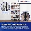 imageSafeRacks  NSF Certified Storage Shelves Zinc Heavy Duty Steel Wire Unit with Adjustable Feet Garage or Bakers Rack Kitchen Pantry Shelf  14quotx30quotx60quot 5Tier SilverBlack
