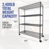 imageSafeRacks  NSF Certified Storage Shelves Zinc Heavy Duty Steel Wire Unit with Adjustable Feet Garage or Bakers Rack Kitchen Pantry Shelf  14quotx30quotx60quot 5Tier SilverBlack