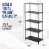 imageSafeRacks  NSF Certified Storage Shelves Zinc Heavy Duty Steel Wire Unit with Adjustable Feet Garage or Bakers Rack Kitchen Pantry Shelf  14quotx30quotx60quot 5Tier SilverBlack