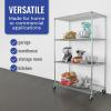 imageSafeRacks  NSF Certified Storage Shelves Zinc Heavy Duty Steel Wire Unit with Adjustable Feet Garage or Bakers Rack Kitchen Pantry Shelf  14quotx30quotx60quot 5Tier SilverSilver