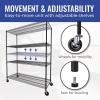 imageSafeRacks  NSF Certified Storage Shelves Zinc Heavy Duty Steel Wire Unit with Adjustable Feet Garage or Bakers Rack Kitchen Pantry Shelf  14quotx30quotx60quot 5Tier SilverBlack