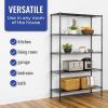 imageSafeRacks  NSF Certified Storage Shelves Zinc Heavy Duty Steel Wire Unit with Adjustable Feet Garage or Bakers Rack Kitchen Pantry Shelf  14quotx30quotx60quot 5Tier SilverBlack