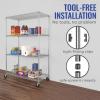 imageSafeRacks  NSF Certified Storage Shelves Zinc Heavy Duty Steel Wire Unit with Adjustable Feet Garage or Bakers Rack Kitchen Pantry Shelf  14quotx30quotx60quot 5Tier SilverSilver