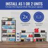 imageSafeRacks  NSF Certified Storage Shelves Zinc Heavy Duty Steel Wire Unit with Adjustable Feet Garage or Bakers Rack Kitchen Pantry Shelf  14quotx30quotx60quot 5Tier SilverBlack