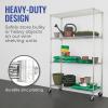 imageSafeRacks  NSF Certified Storage Shelves Zinc Heavy Duty Steel Wire Unit with Wheels and Adjustable Feet Garage or Bakers Rack Kitchen Pantry Shelf  18quotx60quotx72quot 4Tier SilverSilver
