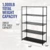 imageSafeRacks  NSF Certified Storage Shelves Zinc Heavy Duty Steel Wire Unit with Wheels and Adjustable Feet Garage or Bakers Rack Kitchen Pantry Shelf  18quotx60quotx72quot 4Tier SilverBlack