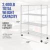 imageSafeRacks  NSF Certified Storage Shelves Zinc Heavy Duty Steel Wire Unit with Wheels and Adjustable Feet Garage or Bakers Rack Kitchen Pantry Shelf  18quotx60quotx72quot 4Tier SilverSilver