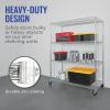 imageSafeRacks  NSF Certified Storage Shelves Zinc Heavy Duty Steel Wire Unit with Wheels and Adjustable Feet Garage or Bakers Rack Kitchen Pantry Shelf  18quotx60quotx72quot 4Tier SilverSilver