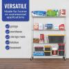 imageSafeRacks  NSF Certified Storage Shelves Zinc Heavy Duty Steel Wire Unit with Wheels and Adjustable Feet Garage or Bakers Rack Kitchen Pantry Shelf  18quotx60quotx72quot 4Tier SilverSilver