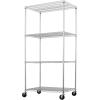 imageSafeRacks  NSF Certified Storage Shelves Zinc Heavy Duty Steel Wire Unit with Wheels and Adjustable Feet Garage or Bakers Rack Kitchen Pantry Shelf  18quotx60quotx72quot 4Tier SilverSilver