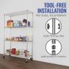 imageSafeRacks  NSF Certified Storage Shelves Zinc Heavy Duty Steel Wire Unit with Wheels and Adjustable Feet Garage or Bakers Rack Kitchen Pantry Shelf  18quotx60quotx72quot 4Tier SilverSilver