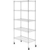 imageSafeRacks  NSF Certified Storage Shelves Zinc Heavy Duty Steel Wire Unit with Wheels and Adjustable Feet Garage or Bakers Rack Kitchen Pantry Shelf  18quotx60quotx72quot 4Tier SilverSilver