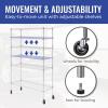 imageSafeRacks  NSF Certified Storage Shelves Zinc Heavy Duty Steel Wire Unit with Wheels and Adjustable Feet Garage or Bakers Rack Kitchen Pantry Shelf  18quotx60quotx72quot 4Tier SilverSilver