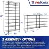 imageSafeRacks  NSF Certified Storage Shelves Zinc Heavy Duty Steel Wire Unit with Wheels and Adjustable Feet Garage or Bakers Rack Kitchen Pantry Shelf  18quotx60quotx72quot 4Tier SilverBlack