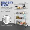 imageSafeRacks  NSF Certified Storage Shelves Zinc Heavy Duty Steel Wire Unit with Wheels and Adjustable Feet Garage or Bakers Rack Kitchen Pantry Shelf  18quotx60quotx72quot 4Tier SilverSilver