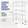 imageSafeRacks  NSF Certified Storage Shelves Zinc Heavy Duty Steel Wire Unit with Wheels and Adjustable Feet Garage or Bakers Rack Kitchen Pantry Shelf  18quotx60quotx72quot 4Tier SilverSilver