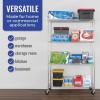 imageSafeRacks  NSF Certified Storage Shelves Zinc Heavy Duty Steel Wire Unit with Wheels and Adjustable Feet Garage or Bakers Rack Kitchen Pantry Shelf  18quotx60quotx72quot 4Tier SilverSilver