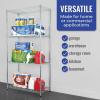imageSafeRacks  NSF Certified Storage Shelves Zinc Heavy Duty Steel Wire Unit with Wheels and Adjustable Feet Garage or Bakers Rack Kitchen Pantry Shelf  18quotx60quotx72quot 4Tier SilverSilver