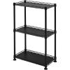 imageSafeRacks  NSF Certified Storage Shelves Zinc Heavy Duty Steel Wire Unit with Wheels and Adjustable Feet Garage or Bakers Rack Kitchen Pantry Shelf  18quotx48quotx72quot 4Tier SilverBlack