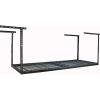 imageSafeRacks 3x8 Overhead Garage Storage Rack  500 Pound Weight Capacity Height Adjustable Steel CeilingMounted Rack with Accessories Hammertone 24quot45quotHammertone Grey