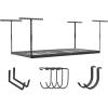 imageSafeRacks Overhead Garage Storage Rack Heavy Duty Racks for Garage w 600 lb Capacity Easy Garage Storage Adjustable Storage Rack Ceiling Mount Storage for Garage 4x8 White 24quot45quot 2 PackHammertone