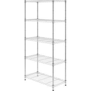 imageSafeRacks  NSF Certified Storage Shelves Zinc Heavy Duty Steel Wire Unit with Wheels and Adjustable Feet Garage or Bakers Rack Kitchen Pantry Shelf  18quotx48quotx72quot 4Tier SilverSilver