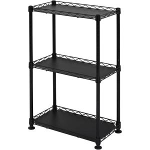 imageSafeRacks  NSF Certified Storage Shelves Zinc Heavy Duty Steel Wire Unit with Wheels and Adjustable Feet Garage or Bakers Rack Kitchen Pantry Shelf  18quotx48quotx72quot 4Tier SilverBlack