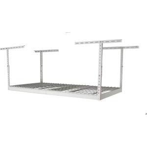 imageSafeRacks Overhead Garage Storage Rack  Heavy Duty Racks for Garage with 400 lb Capacity Easy Garage Shelving Adjustable Storage Rack Ceiling Mount Storage Shelves 3x6 White 24quot45quotWhite