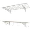 imageSafeRacks Garage Wall Shelves  2Pack 18quotx36quot Mountable Shelving Units for The Garage Pantry or Utility Closet Heavy Duty Steel Shelf with Bike Accessory Hooks 500lb Capacity Color HammertoneWhite