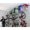 imageSafeRacks Garage Wall Shelves  2Pack 18quotx36quot Mountable Shelving Units for The Garage Pantry or Utility Closet Heavy Duty Steel Shelf with Bike Accessory Hooks 500lb Capacity Color HammertoneWhite
