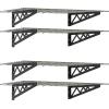imageSafeRacks Garage Wall Shelves  2Pack 18quotx36quot Mountable Shelving Units for The Garage Pantry or Utility Closet Heavy Duty Steel Shelf with Bike Accessory Hooks 500lb Capacity Color HammertoneHammertone