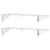 imageSafeRacks Garage Wall Shelves  2Pack 18quotx36quot Mountable Shelving Units for The Garage Pantry or Utility Closet Heavy Duty Steel Shelf with Bike Accessory Hooks 500lb Capacity Color HammertoneWhite