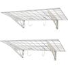 imageSafeRacks Garage Wall Shelves  2Pack 18quotx36quot Mountable Shelving Units for The Garage Pantry or Utility Closet Heavy Duty Steel Shelf with Bike Accessory Hooks 500lb Capacity Color HammertoneWhite