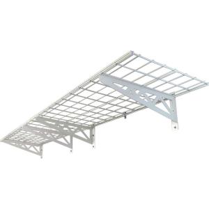 imageSafeRacks Garage Wall Shelves  2Pack 18quotx36quot Mountable Shelving Units for The Garage Pantry or Utility Closet Heavy Duty Steel Shelf with Bike Accessory Hooks 500lb Capacity Color HammertoneWhite