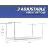 imageSafeRacks  2x8 Overhead Garage Storage Rack  White  2445 Inch Adjustable Height with 400 Pound Weight CapacityWhite
